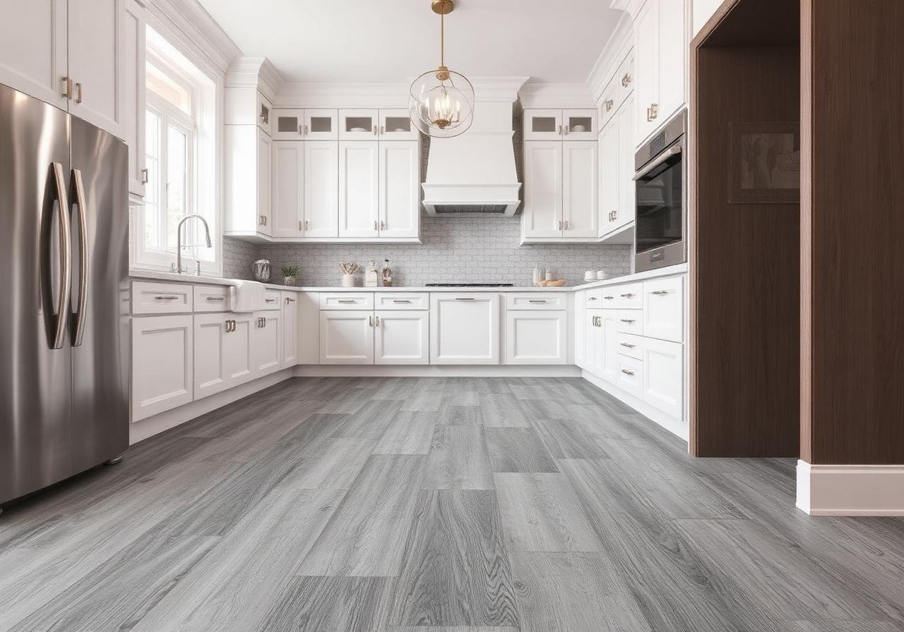 Modern Gray LVP Kitchen installed by Flooring Proz in Springfield, MA